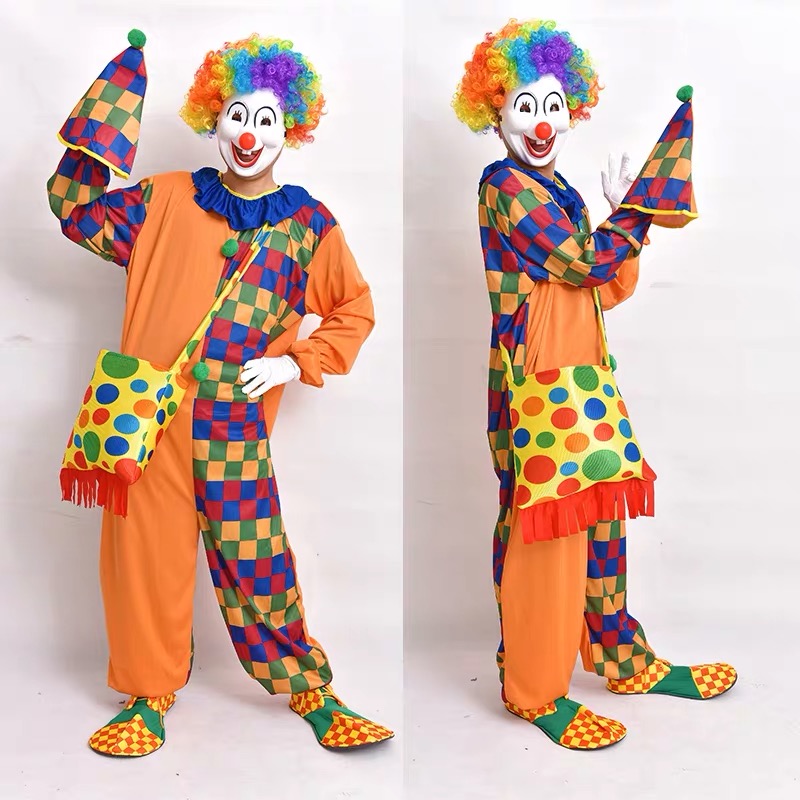 定制成人万圣节嘉年华角色扮演检查员专业马戏团小丑服装派对服装
