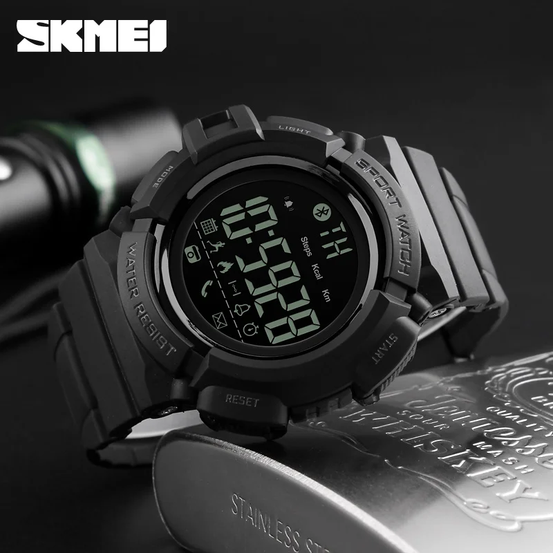 Skmei 1245 digital mens watches 5 ATM waterproof wristwatches smart watch