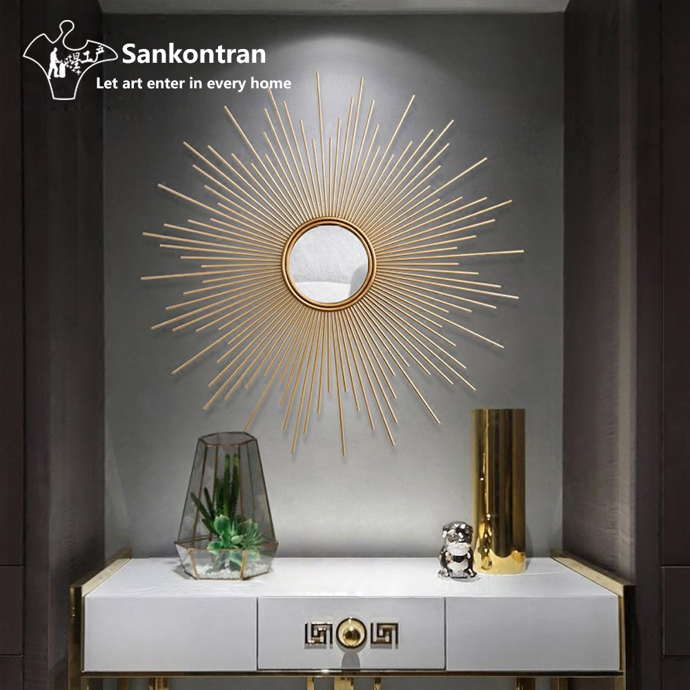 Handicraft Round Metal Wall Decor Sun Mirror Home Decoration For Round Metal Wall Decor Sun Mirror