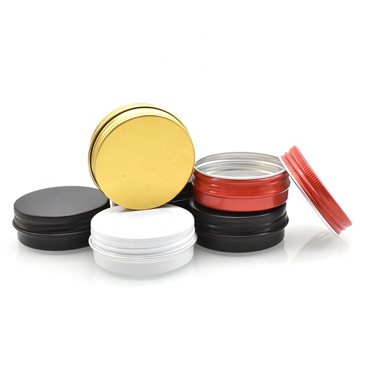Colorful aluminum jar 15ml 30ml 50ml 60ml 100ml 150ml red black white gold cosmetic aluminum packing for eye cream body oil