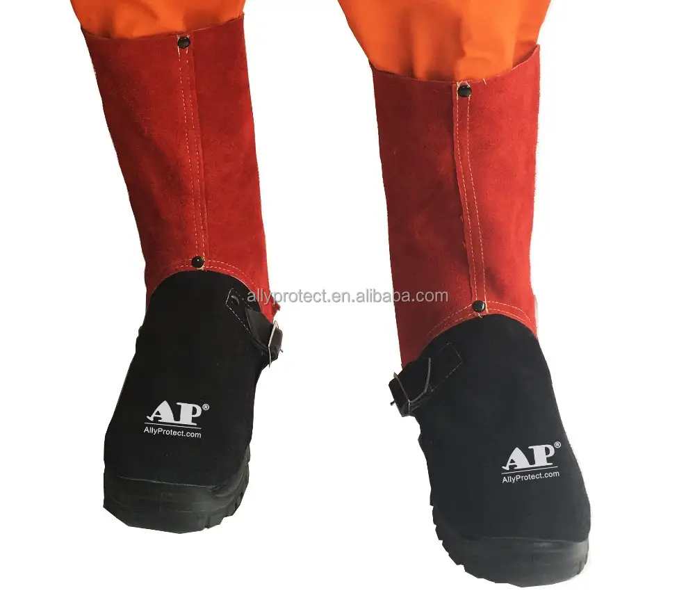 AP-9400 Pairs 9" FR Cowleather Welding Leggings and Spats Gaiter Shoe Protector