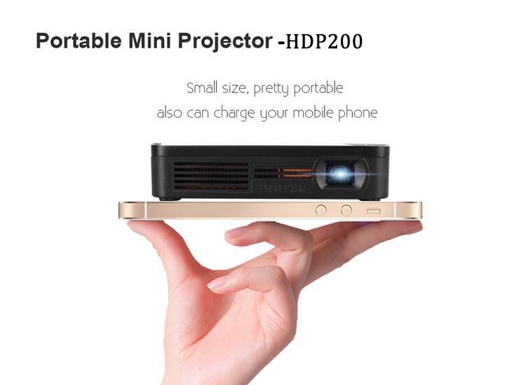 Support 1670 colors DLP 3D projector HDP200 palm proyector for outdoor or home theater