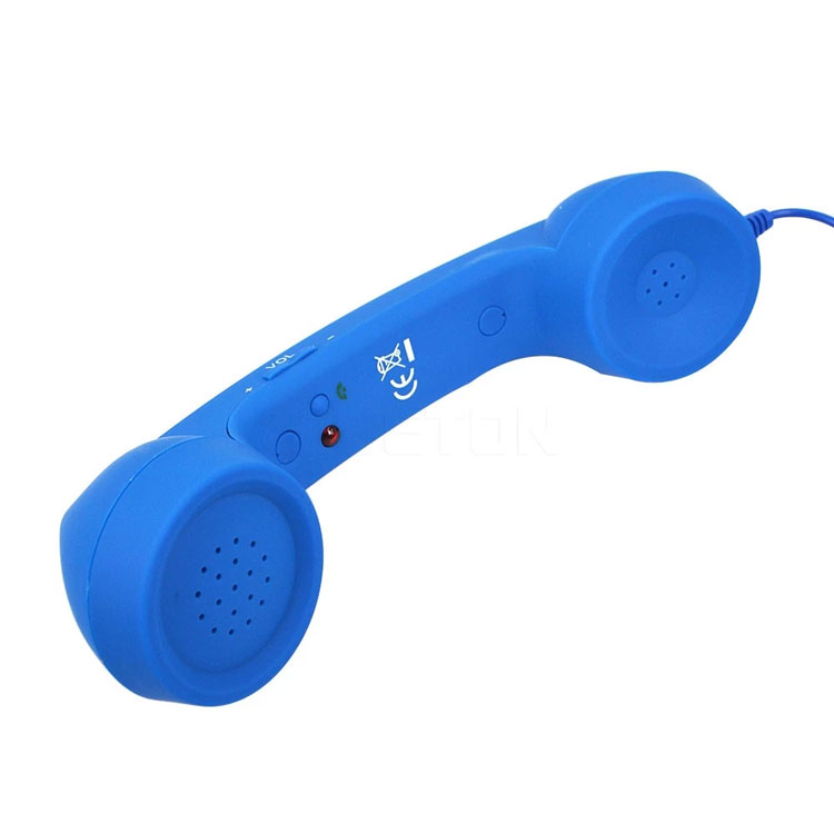 Retro Mobiele Telefoonhoorn, Draadstralingbestendige Handsetontvangers, 3,5 Mm Telefoonhoorn Mobiele Telefoonontvanger Microfoon Microfoon Luidspreker voor Mobiele Telefoons (Zwart