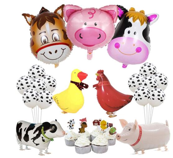 Fazenda Fazenda Andando Balões Decorações da Festa de Animais chapéus de Coco Do Queque para o Menino ou Meninas Barnyard Birthday Party Supplies