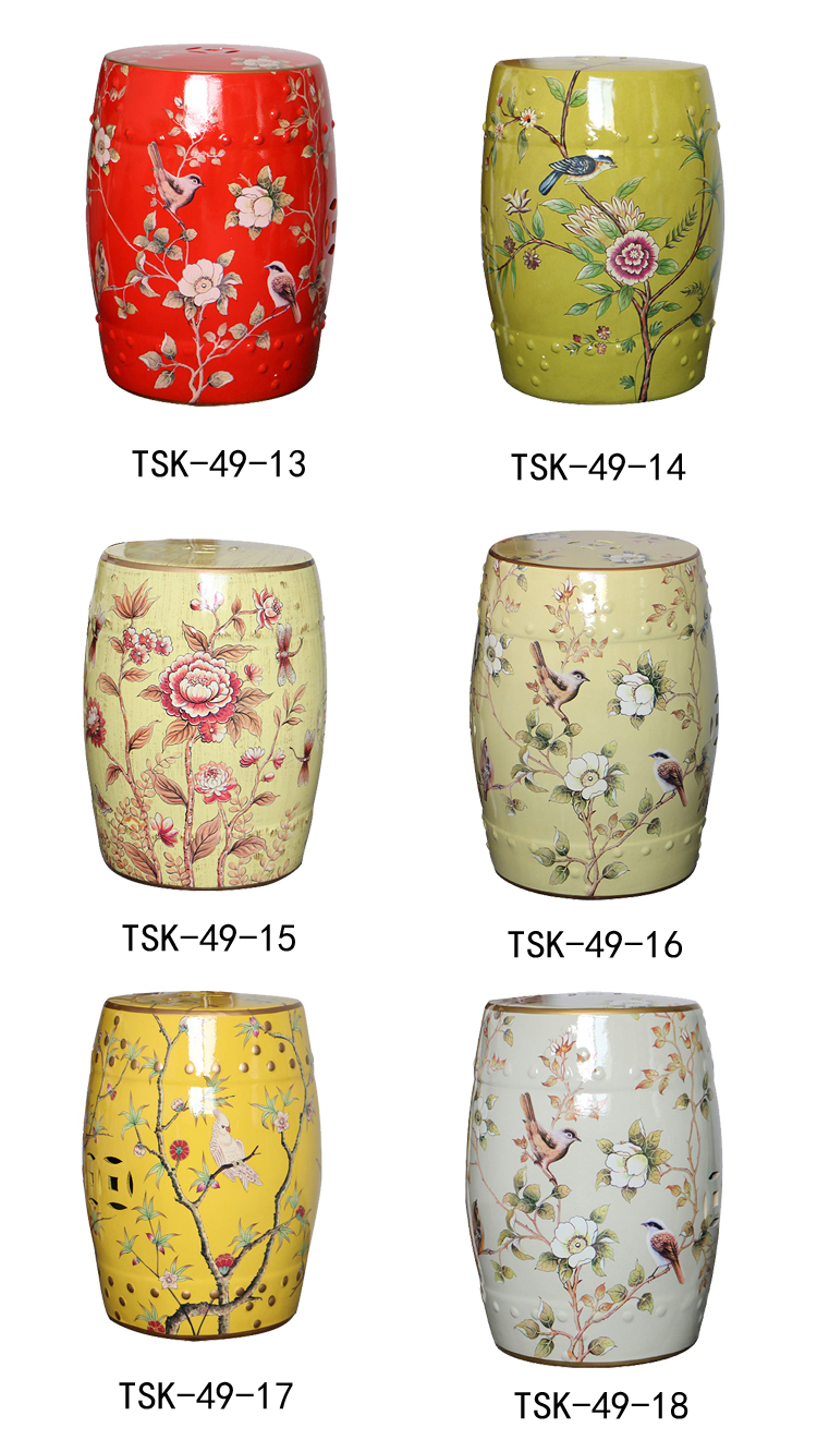 Chinese classic Ceramic Stool with different color and painting for sitting and home decoration in the garden and indoor