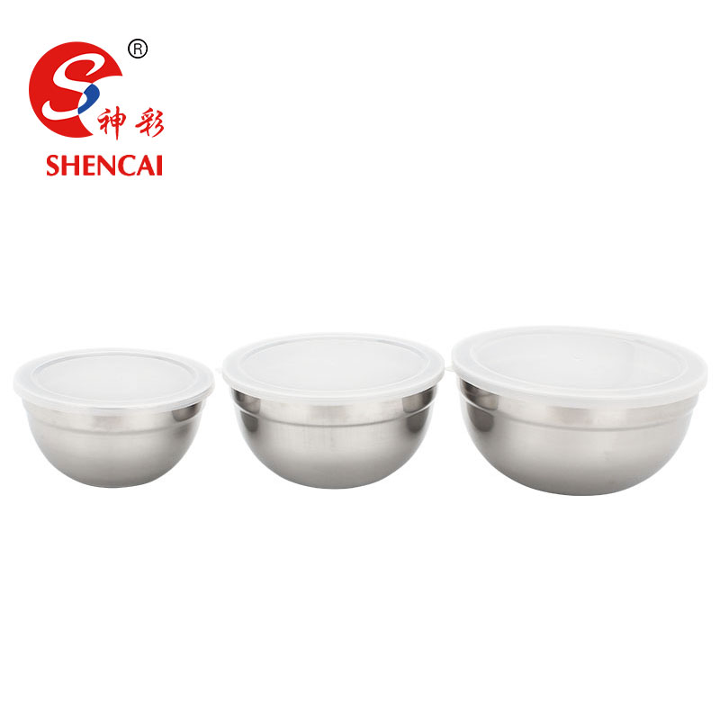 3 pcs stainless steel salad bowl mixing bowl kitchen tool