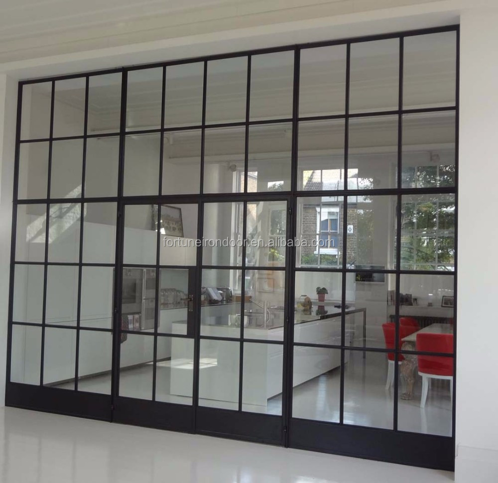 Feitas à mão emoldurado janelas e portas de aço fixa com vidro LOWE