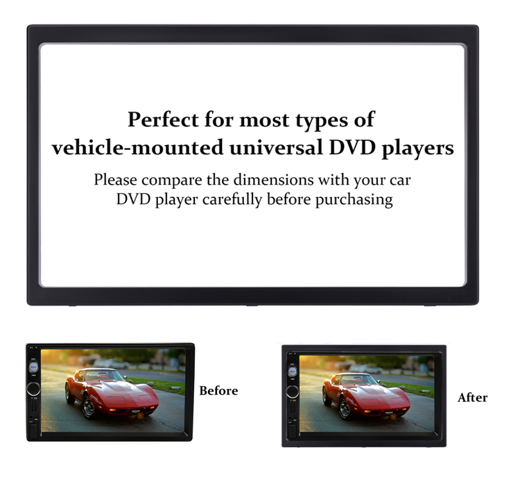 UGAR 14-003 182 X 102mm Universal Double DIN Installation Slot Metal Car Stereo Radio Mounting Frame 2DIN Universal Radio De Coche Adapter In-Dash Mounting Frame Complete Fitting Kit