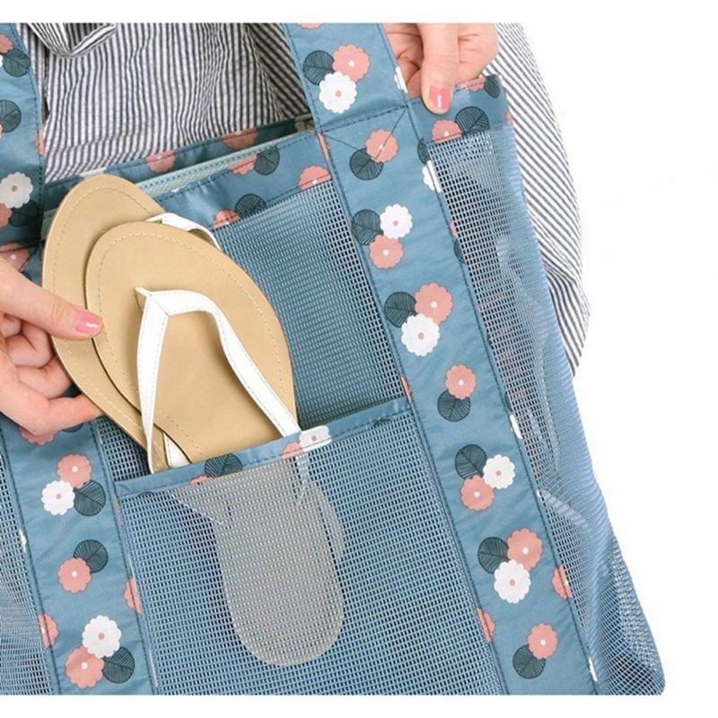 Borsa tote in rete di poliestere trasparente Borsa da donna in PVC trasparente Borsa con zip Sicurezza dello stadio