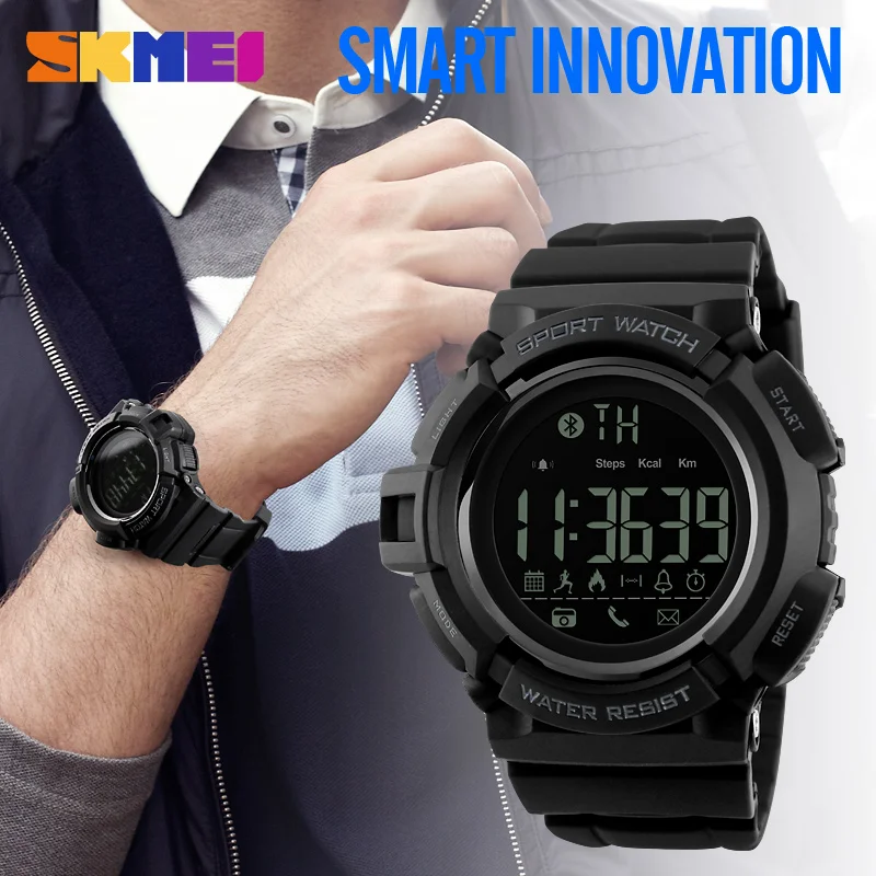 Skmei 1245 digital mens watches 5 ATM waterproof wristwatches smart watch