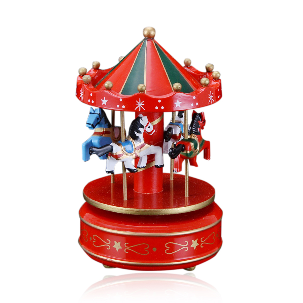 China Factory Custom Song Baby Music Toy Wooden Box Birthday Gift Toys Design Carousel Horse Music Box