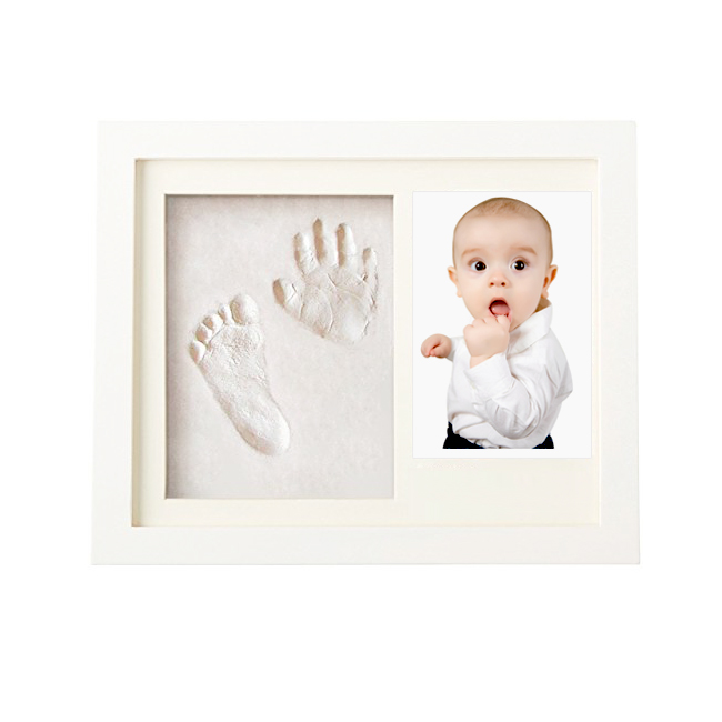 nuosen Baby Handprint Footprint Photo Frame Kit for Newborn Boys and Girls Baby Pets Safe Handprint and Footprint Ink Pads