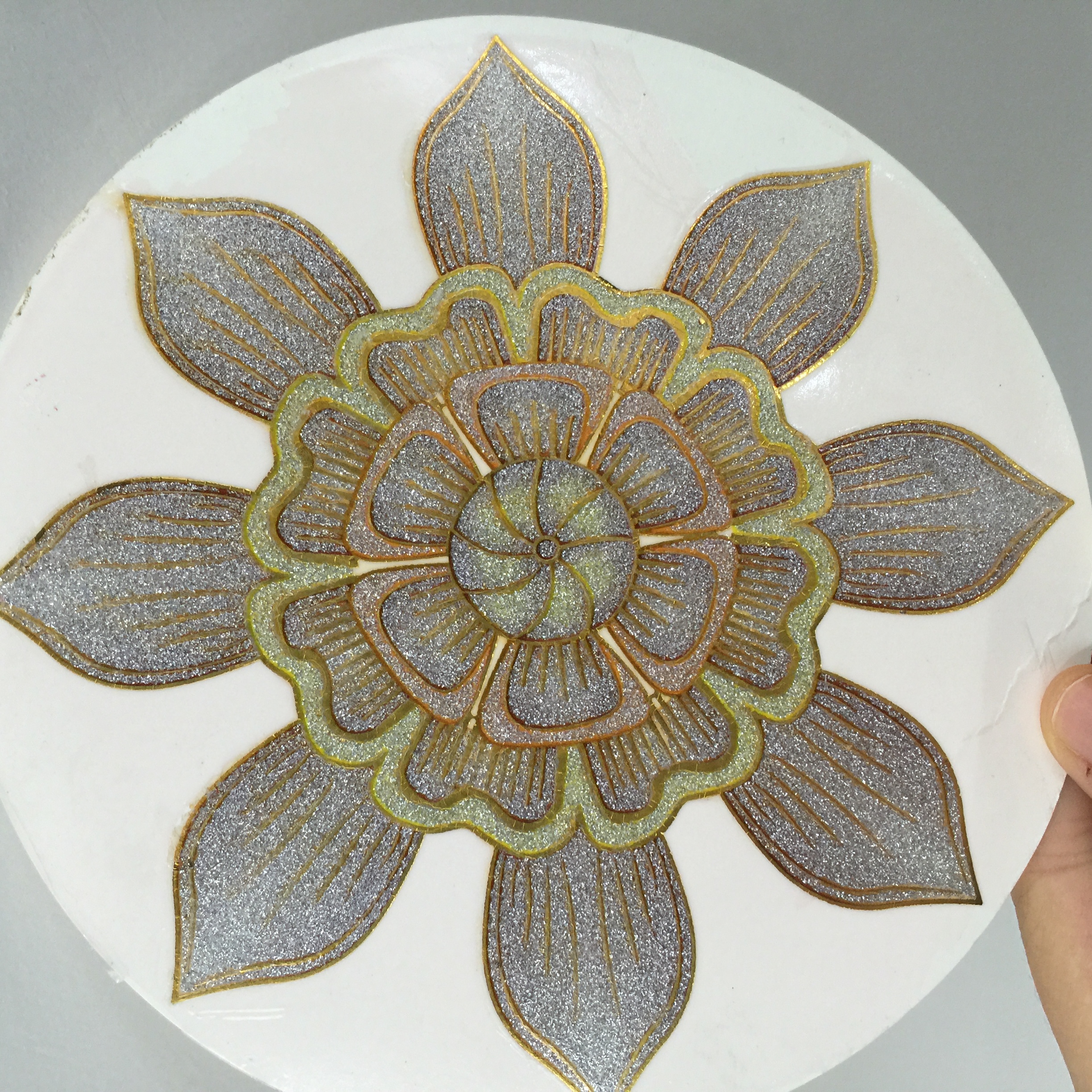 低烘烤温度金箔装饰瓷器陶瓷玻璃,塑料溶胶调水贴花贴纸定制印刷服务