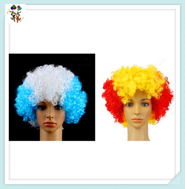 Set Parrucca Uomo Arancione - Stile Punk Anni 70 Con Occhiali E Barba