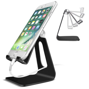 Portable Universal Desk Stand Aluminum Desktop Adjustable Cell Phone Desk Stand Holder for All Mobile Phone Tablet Display