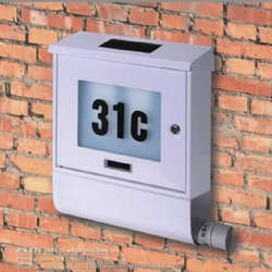stainless waterpoof solar Post boxes with door number sign