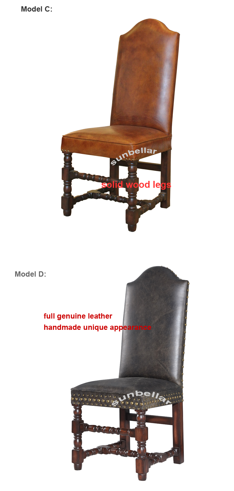 UK antique furniture wood vintage leather dining chair wooden legs high back upholstered fabric leather kitchen chairs
