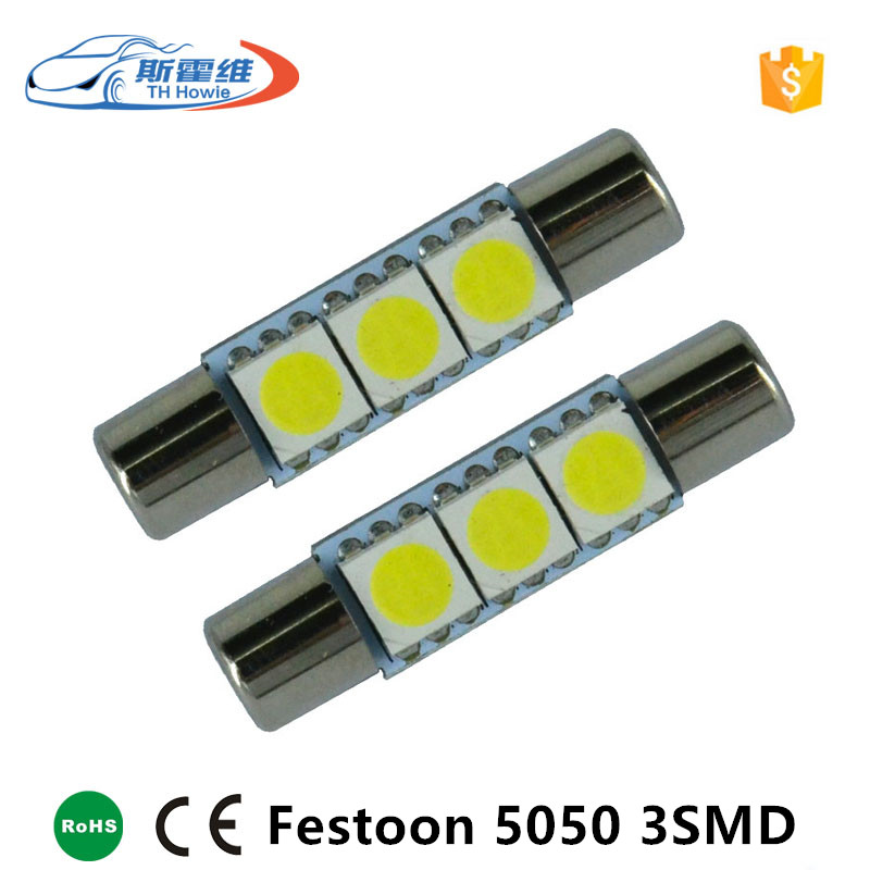 10X White Festoon 28mm-31mm Fuse 5050 3SMD SunVisor Vanity Mirror LED Lights