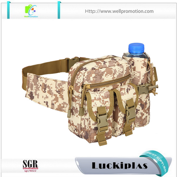 Marsupio fantasia in nylon mimetico impermeabile personalizzato con portabottiglie