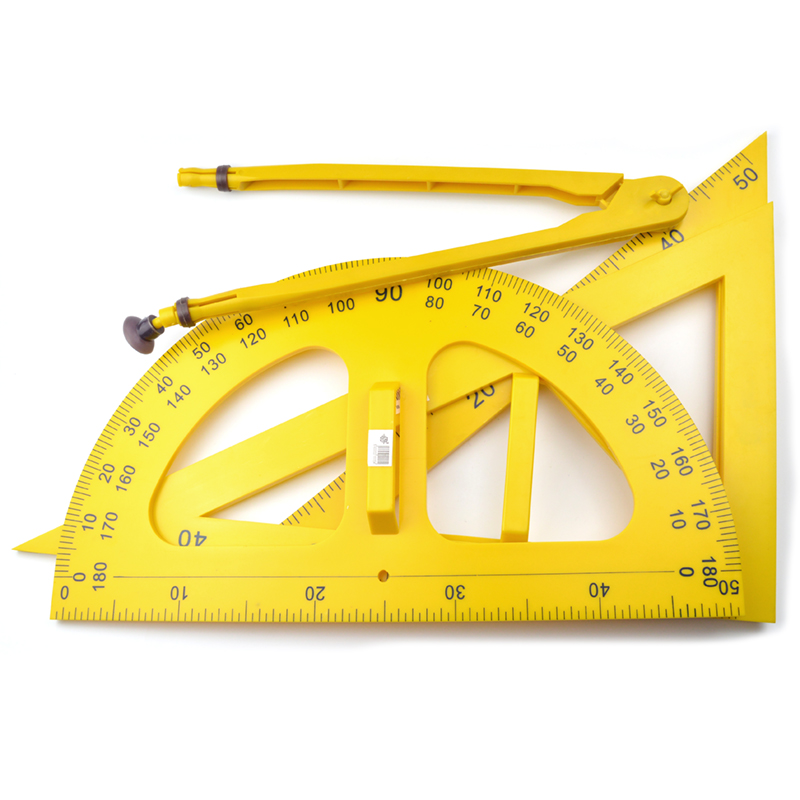 Customized Plastic School Math Geometry Set for Teachers include Set Square Protractor and Compasses