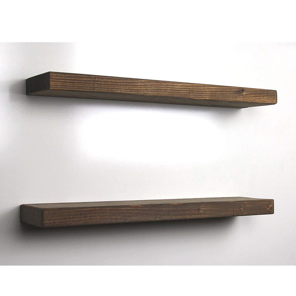 Деревянные плавающие настенные полки ручной работы