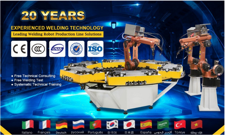 HWASHI 6 Axis CO2 MIG MAG TIG Automatic Welding Robot Panasonic With Wire Feeding System