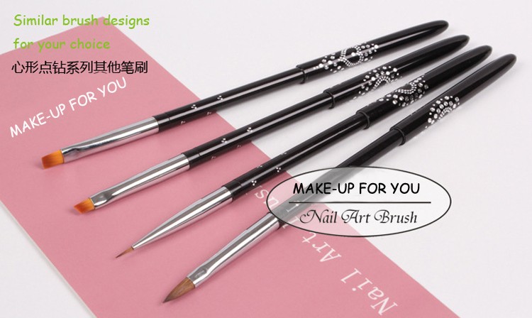 Professional nail art brush wholesale with sculpture pattern on metal handle