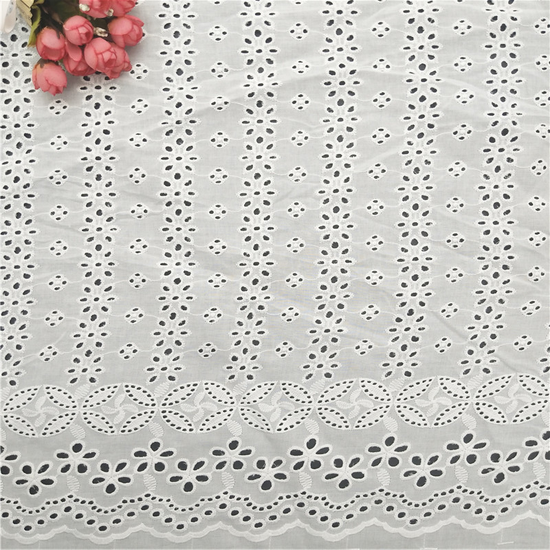 100% хлопок 60s Вуаль Вышитые хлопковые люверсы кружевная ткань