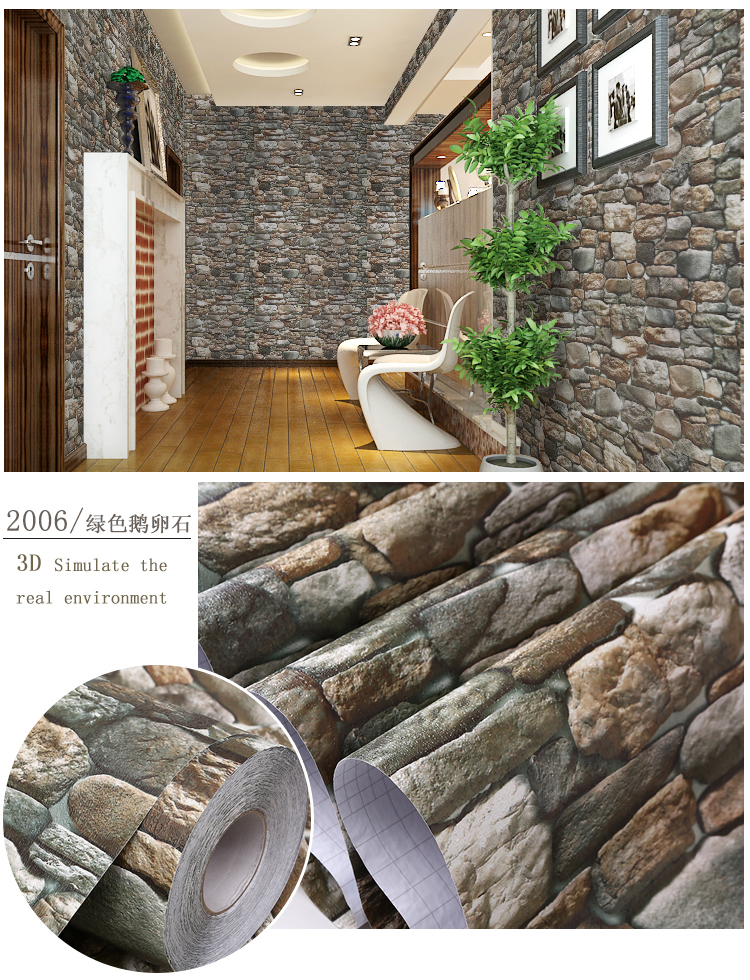 Best quality promotional different color 3d brick wallpaper for home and living room 0.61*10M