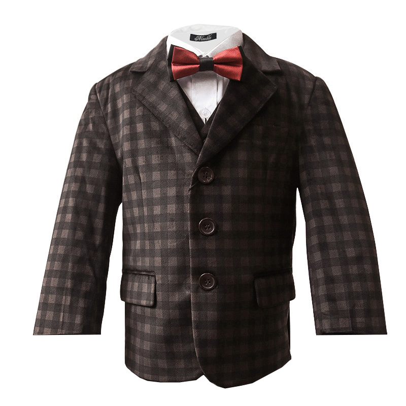Бесплатная доставка, клетчатый вельветовый блейзер для маленьких мальчиков, детский коричневый вельветовый блейзер для мальчиков, костюмы для маленьких мальчиков, официальная одежда для свадьбы