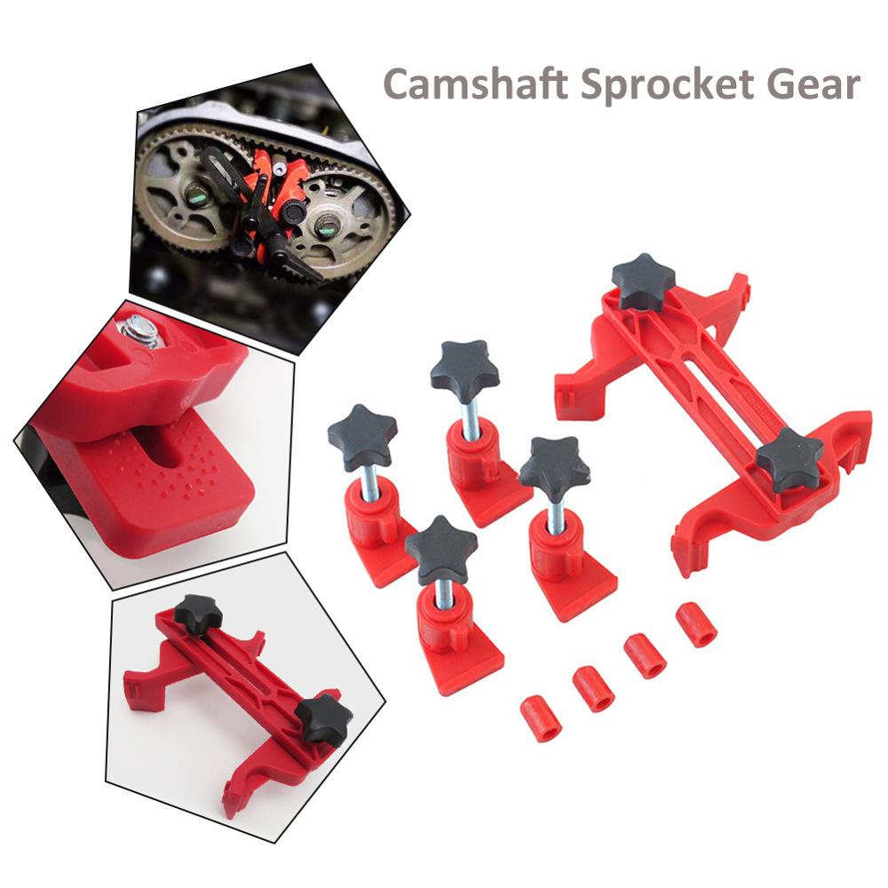 Auto Car Metal Black Plastic Herramienta de bloqueo de sincronizaci/ón del motor Dual Cam Clamp Camshaft Sprocket Gear Kit Universal Red Herramienta de sincronizaci/ón del motor