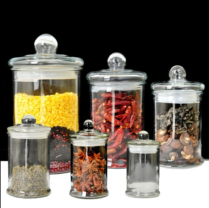 Top Quality Kitchenware Glass Storage Jar, Glass Food Canister,Glass Food/tea Jar With Glass Lid