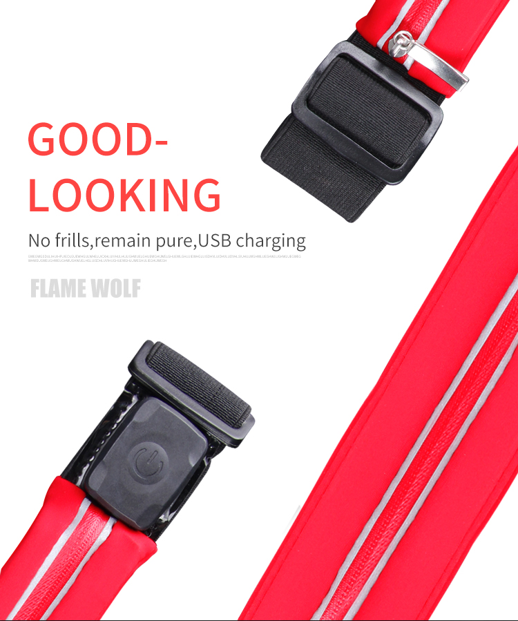 New ladies flashing pocket waterproof Led belt bag