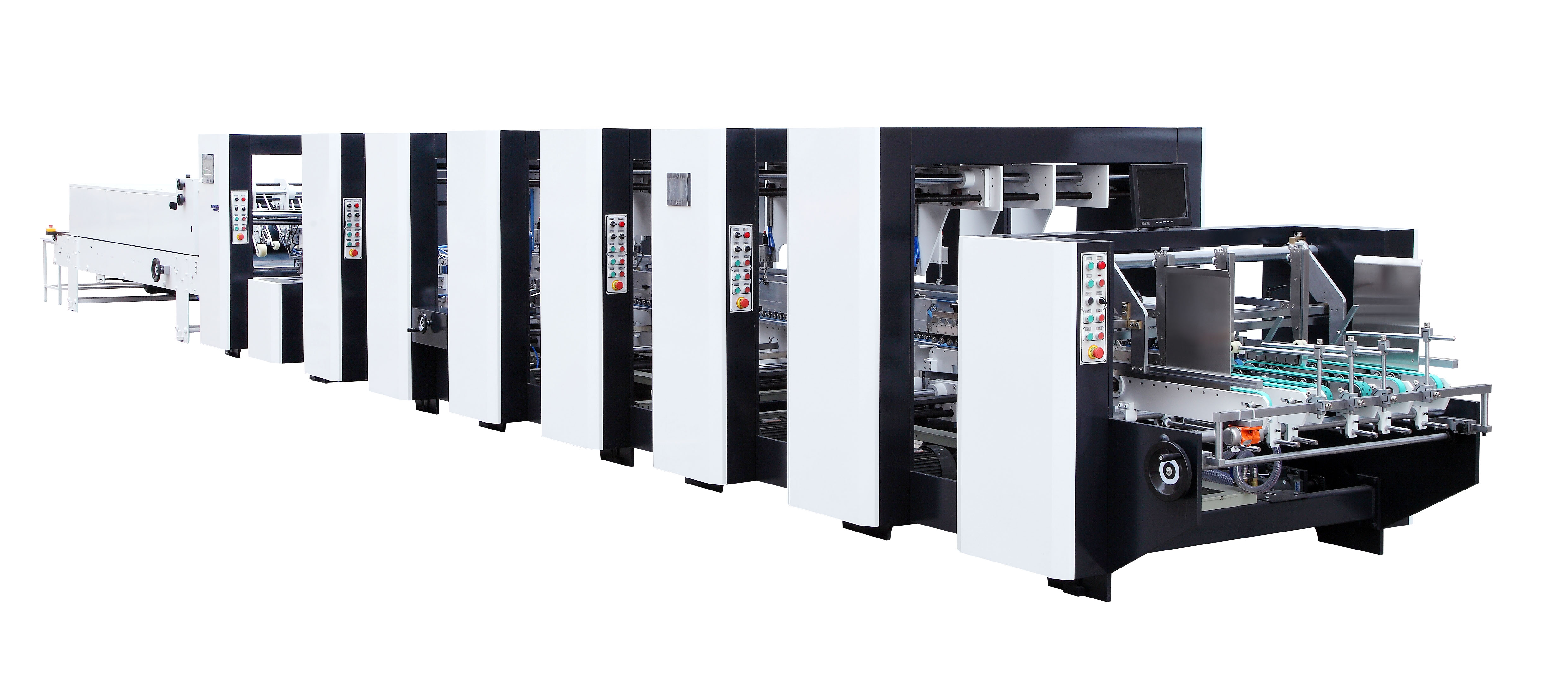 带4/6角的自动瓦楞纸箱折叠胶装机 (gk-1200pcs/1450pcs/1600pcs/1800