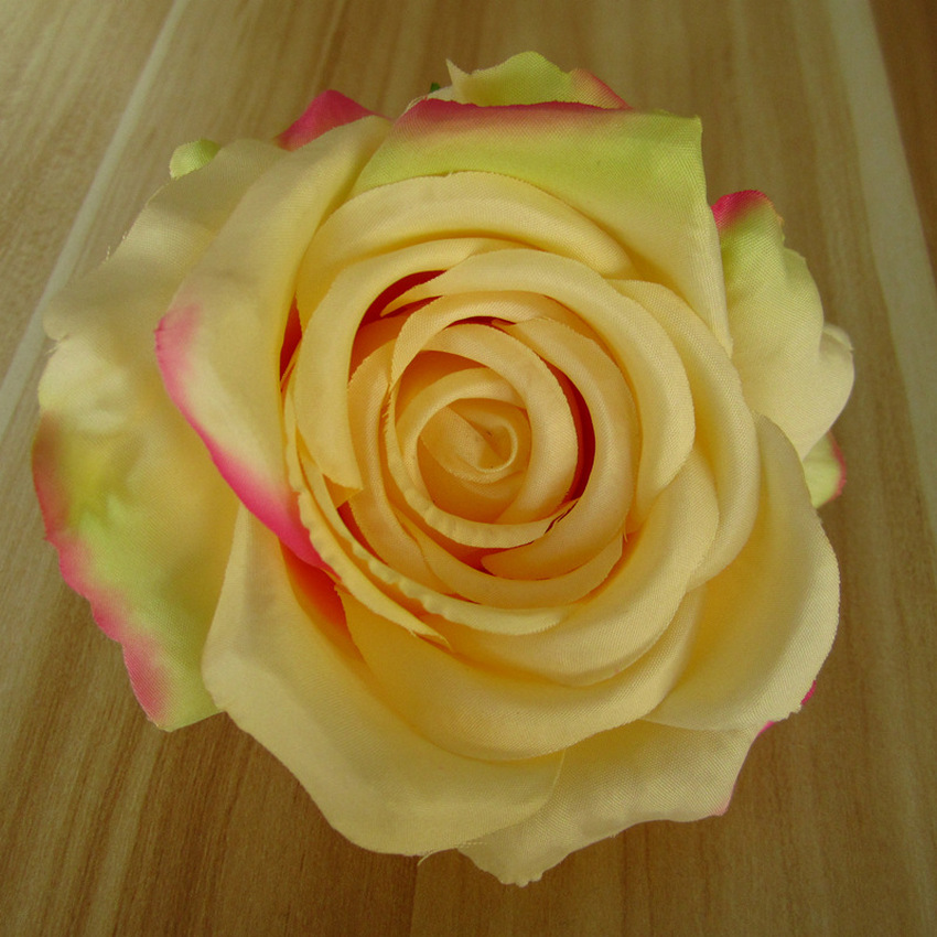 faactory price artificial colorful rose head for decoration