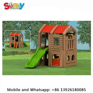 backyard playhouse with slide