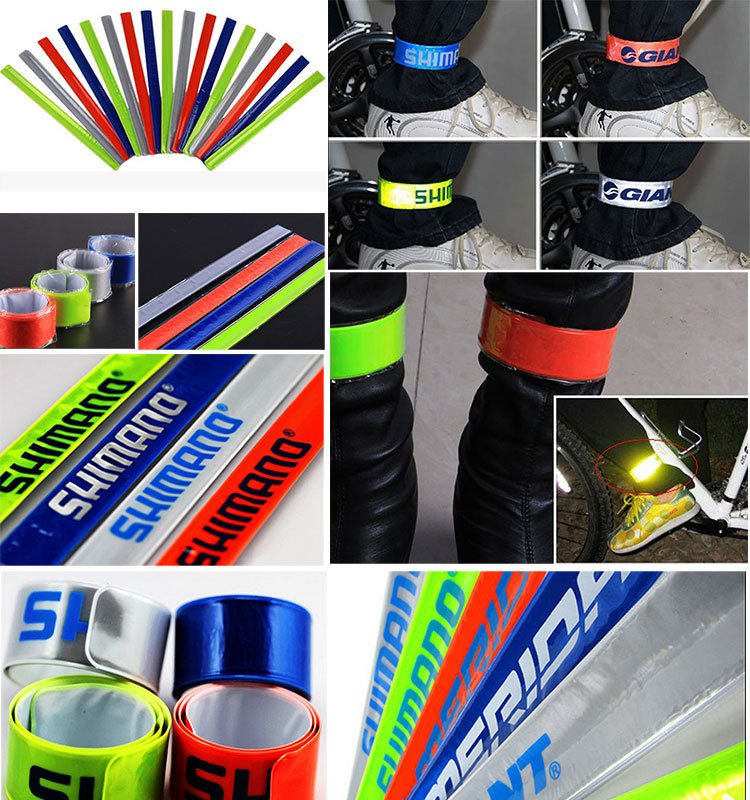 RSB01B Gold Supplier Wholesale Custom Bicycle Slap Bracelet Ruler,Reflective Slap Bracelet,Snap Bracelet