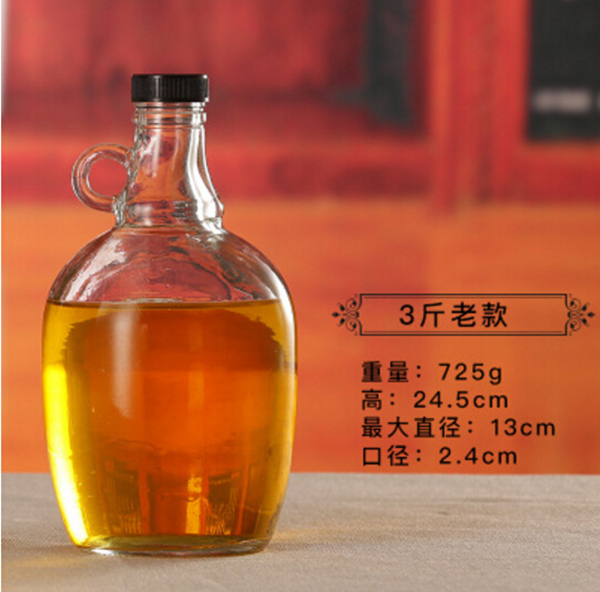 Wholesale Big beer wine glass bottle with handle
