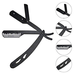 Private label Single Blade Black Straight Shaving Razor for Barber shop