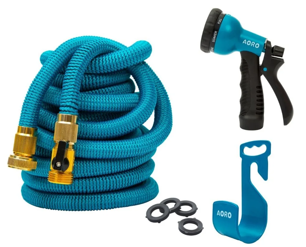 75 футов прочный латексный сердечник выдвижная катушка тележка Hosepipe сопло садовый шланг расширяемый