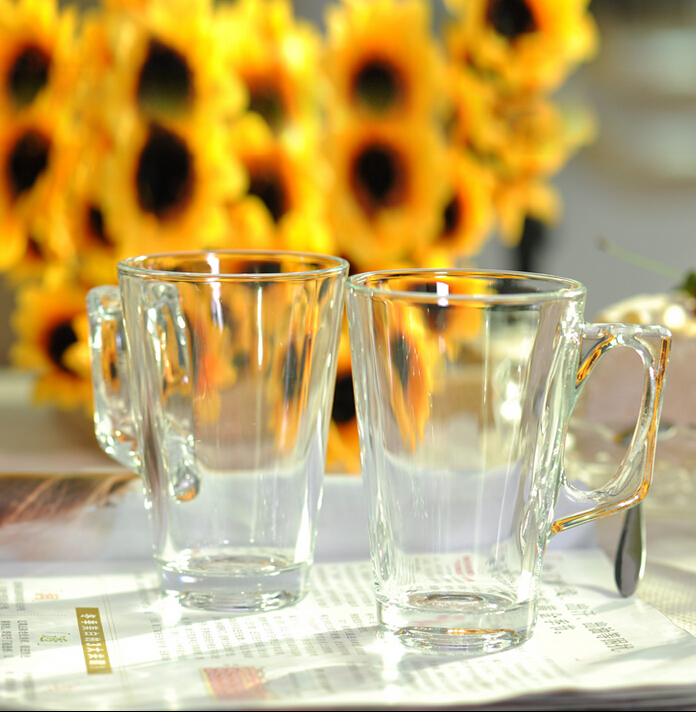 Haonai glass products,coffee glass cup with handle