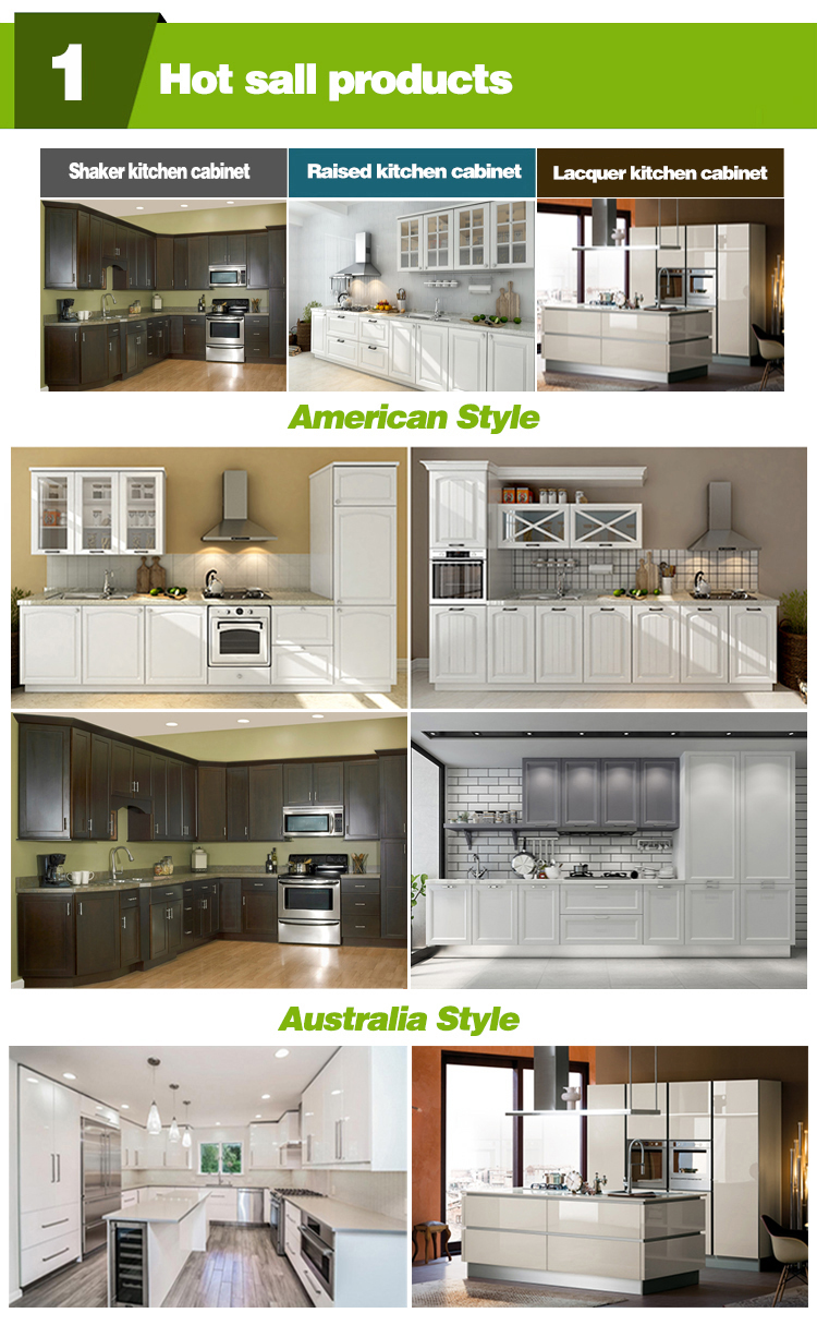 Foshan prefab MDF modular  kitchen cabinets