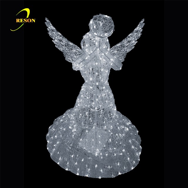 3D Decor Outdoor Christmas Led Lighted Angel Figurines