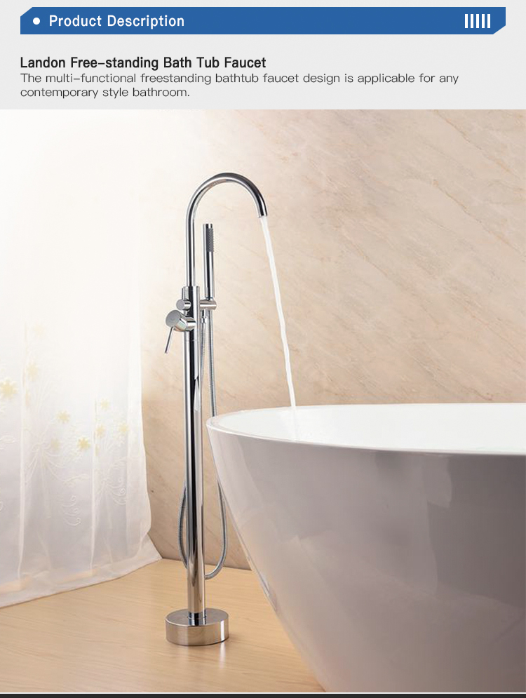 High Quality Brass Freestanding Bathtub Bath Mixer Faucet