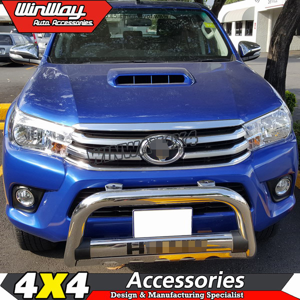 Решетка радиатора из нержавеющей стали с противоскользящей пластиной для Hilux Revo 2015 года