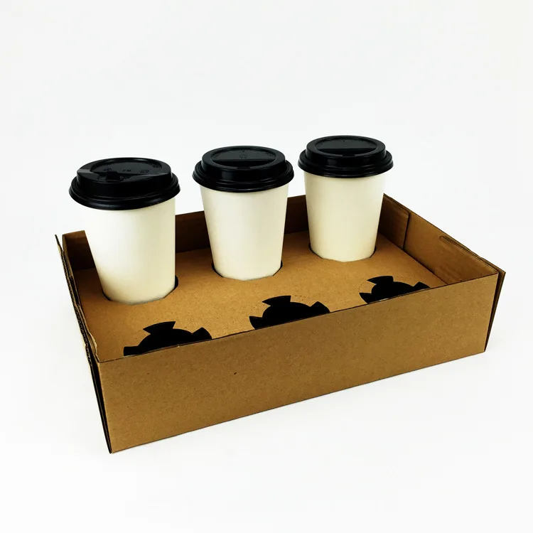 Disposable Corrugated Paper Coffee Cup Paper Tray for Drink