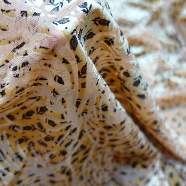 Summer dress burnout and printing Lightweight silk smooth Mesh women dress fabric