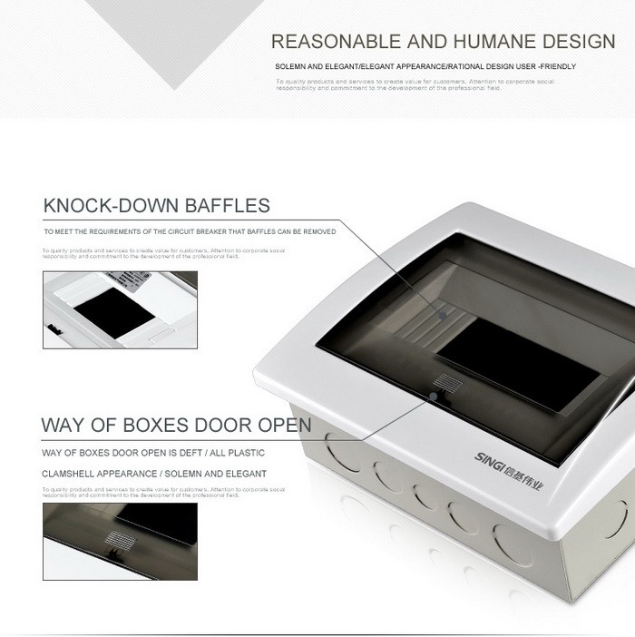 Mcb Distribution Box Equipment Electrical Power Distribution Panel Box Flush Mounted Non-transparent Low Voltage IP 30 GNB 1009