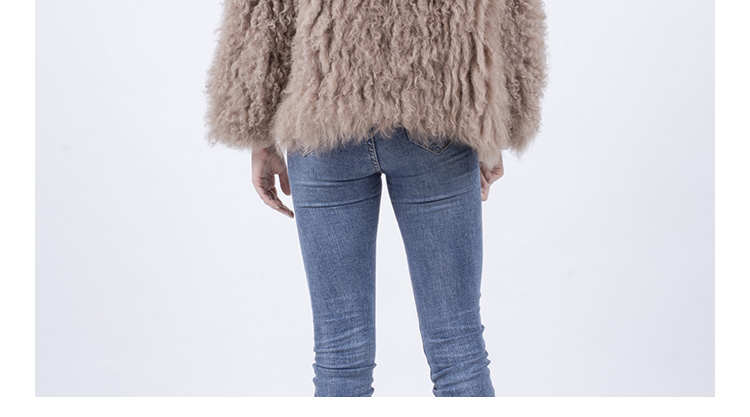 Women Clothes Fashion  winter coat Knitted Lamb Fur Coat with Factory cheap price