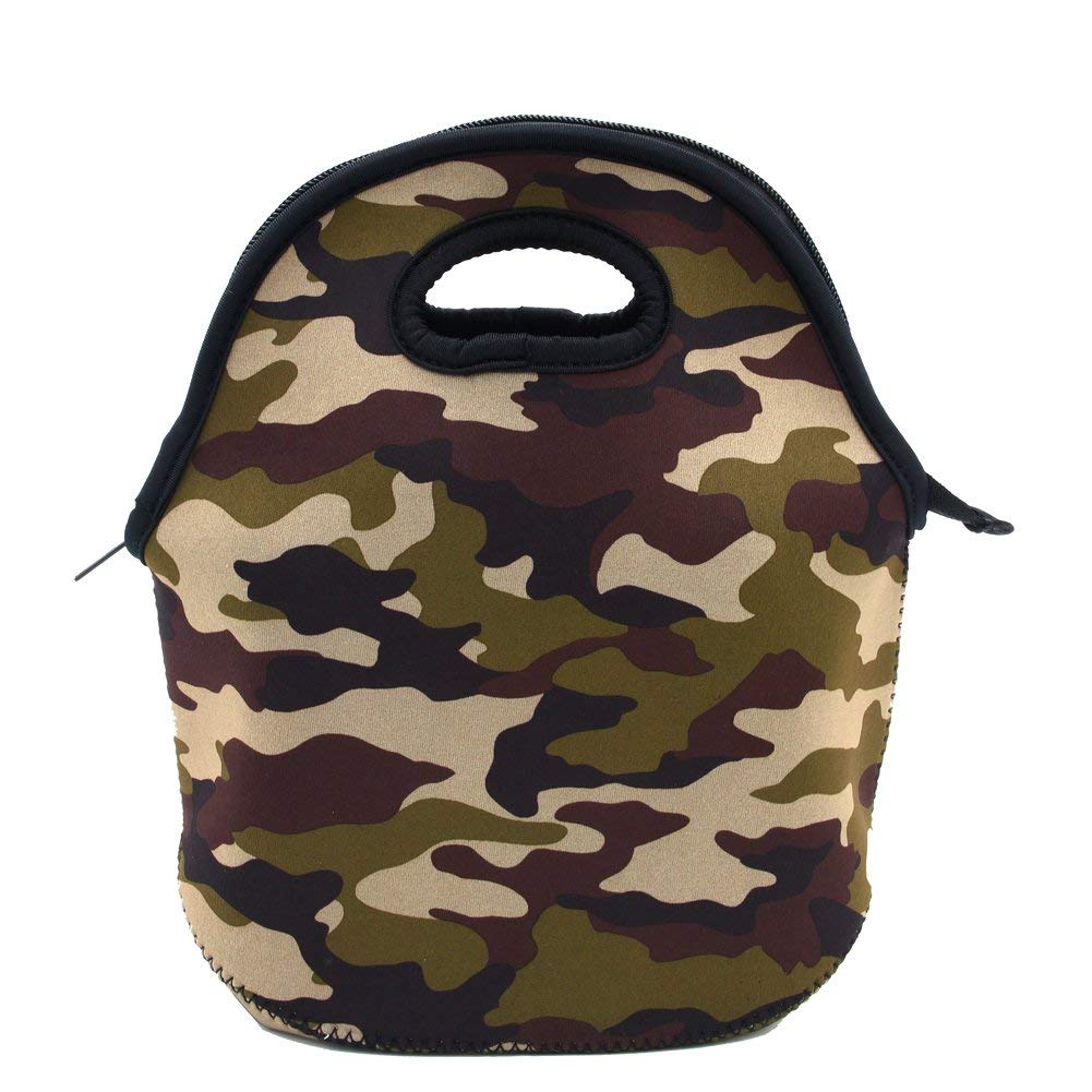 Sac fourre-tout isotherme isol&eacute; portable en n&eacute;opr&egrave;ne camouflage personnalis&eacute;